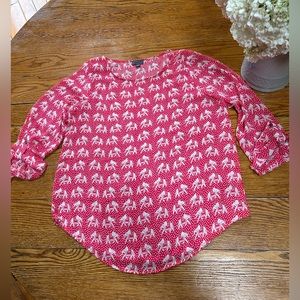MIX by 41 Hawthorn pink elephant print blouse.  Size Small. Excellent condition.
